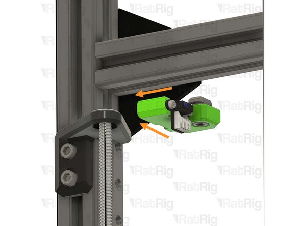 Install the Y endstop mount assembly to the left side of the V-Core 3 frame as shown