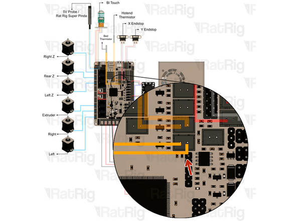 Connect the Bed Thermistor to the slot right bellow the Hot End Thermistor.