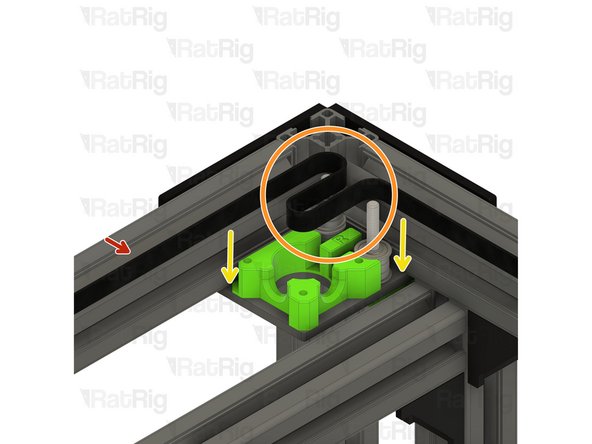 Loose end of the bottom CoreXY belt