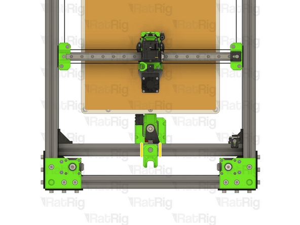 Install the cable guide assembly to the V-Core 3.1 frame as shown