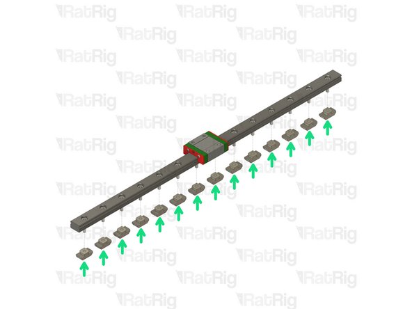 Do not allow the linear rail carriage to leave the end of the rail