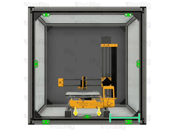 Make sure the rails are parallel with a distance of 157 mm.