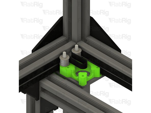 Position one half of the belt so that the toothed side faces the frame, and the smooth side faces the bearing stacks