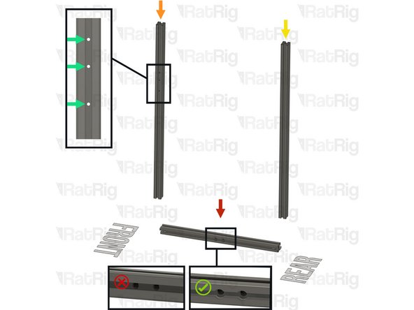 T-Slot 3030 Milled Extrusion - 475mm with Quick Connectors and two M8 holes from step 9