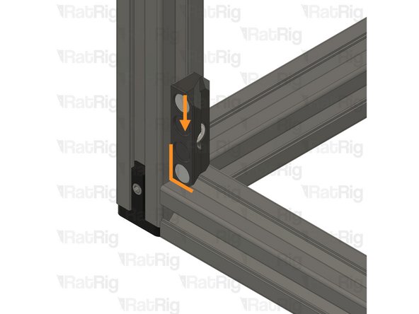 Push it down so it sits flush with both extrusions.