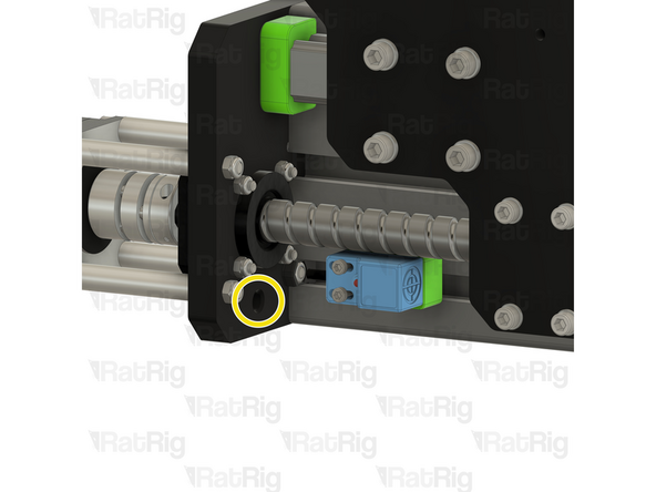 Secure the Y-axis endstop to the mount with the M3x25 screws