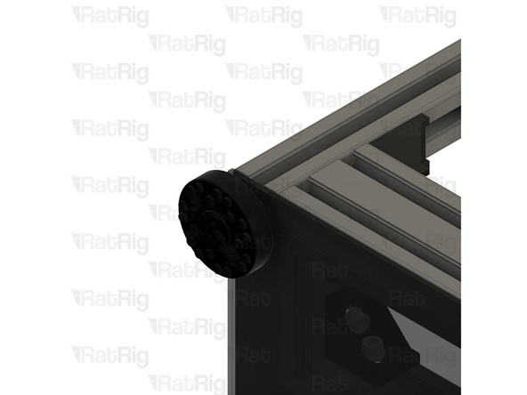 Install the foot by screwing the threaded section in to the tapped extrusion through the base panel as shown
