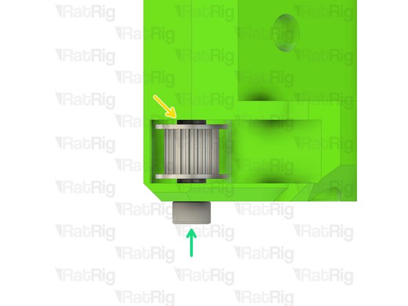 Install the second precision micro shim onto the M5x50 screw