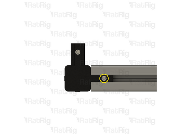 Tighten the M6x8 set screws to secure the corners to the extrusion