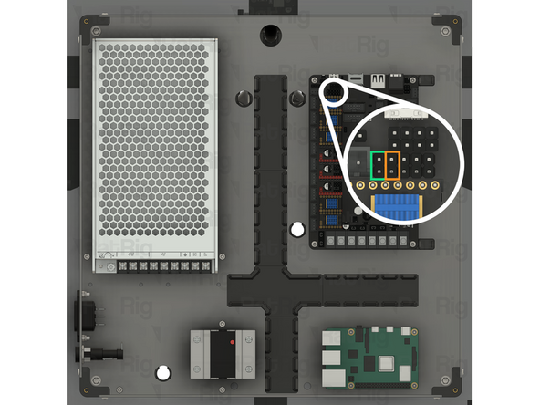 Locate the marked 2x5 pin header on the Octopus motherboard