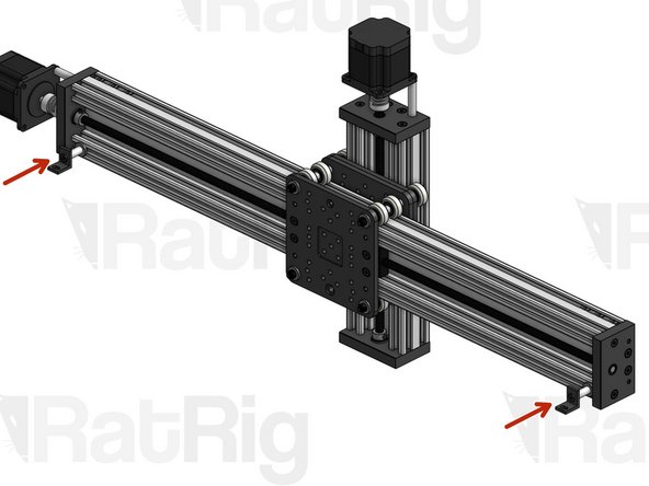Attach the 2 Cable Tray Mounts at about 10mm from each end of the C-Beam. Tighten the screw while making sure the L bracket doesn't twist.