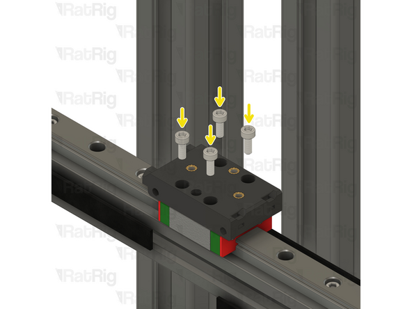 Place the EVA3 top assembly atop the MGN12 carriage as shown