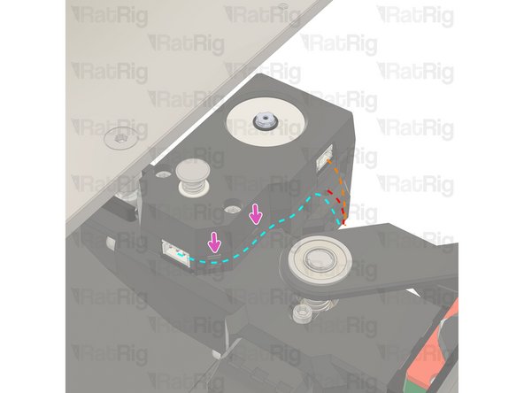 Route the VAOC camera cable as shown.