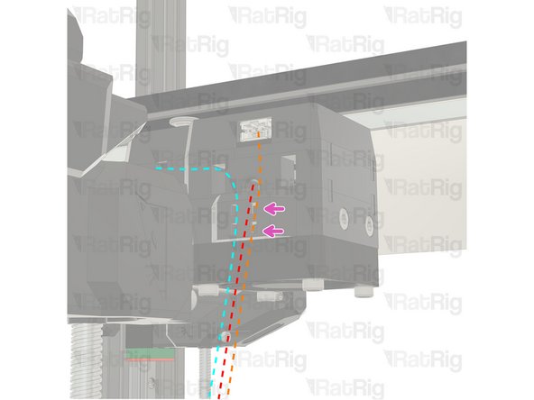 Route the VAOC LED cable as shown.