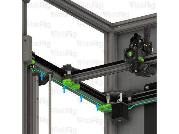 Connect one end of the endstop cable to the Y-axis endstop as shown