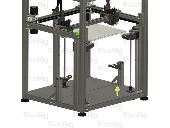 Align the corner bracket of the spool holder with the holes in the base plates.