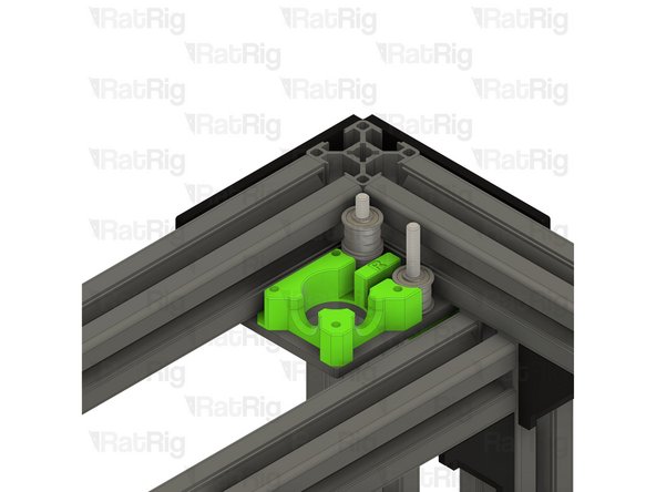 Place the xy_motor_cage_bottom_right_3.1 printed part as shown