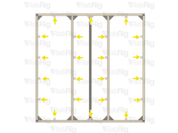 If you are building a different size WorkBench 2.0, evenly distribute the simple corner assemblies.