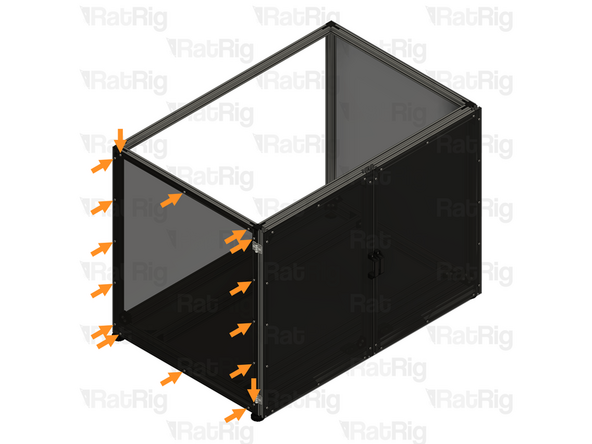 Secure the panel in place by fastening the sixteen M5x12 screws