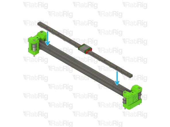 Insert an M3x8 screw into every other hole in the linear rail