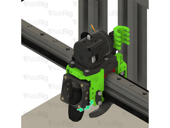 Angle the hot end assembly as shown