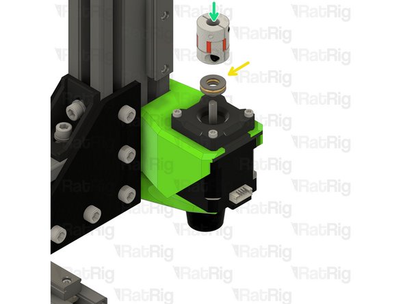 The holes in the Z-axis motor mount are slotted to allow adjustment. This will be performed at a later step. For now, push the motor as far back (towards the frame) as possible and fasten all four M3x18 screws
