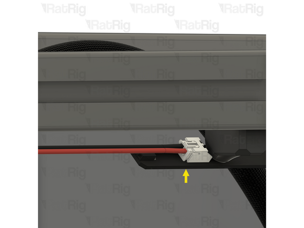 Connect the other end of the LED-to-LED cable to the front JST connector on the right LED strip, as shown
