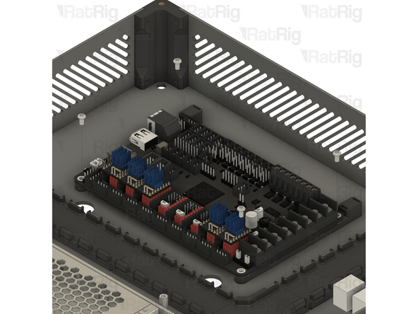 Align the Octopus motherboard with the printed mount as shown