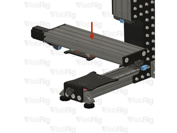 Carefully place the X axis on the Mill, aligning the X and Y joiner plates as shown.
