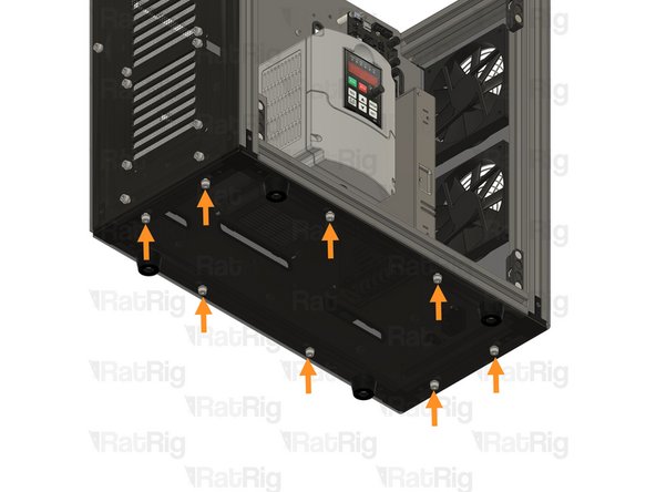 Secure the left panel assembly to the frame by fastening the M5 cap head screws.
