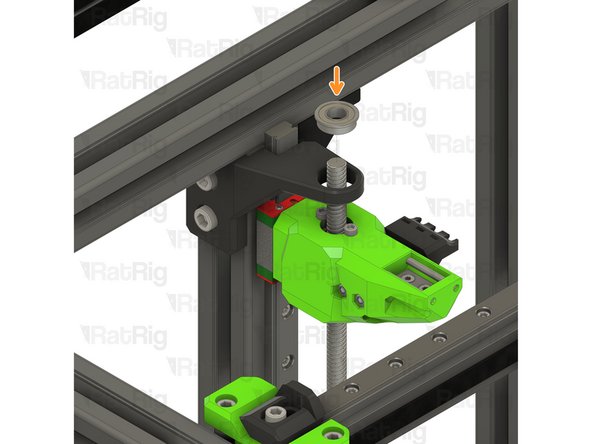 Fasten both M6x12 screws to secure the constraint assembly to the V-Core 3.1 frame