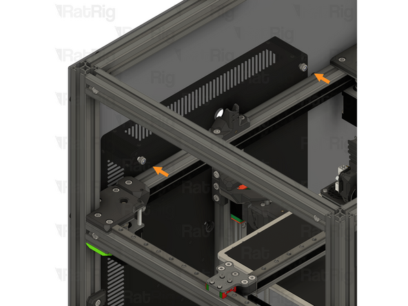 Install an M6 Locking Hex Nut onto each of the M6x12 screws and tighten them to secure the electronics enclosure to the panel