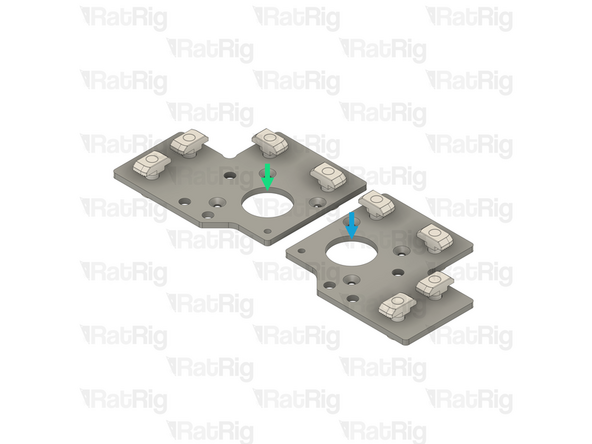 Insert the M6x12 Cap Head Screws into the plate from the side without the countersunk holes