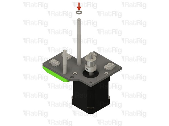 Insert a mini precision shim onto the rear M5x85 screw