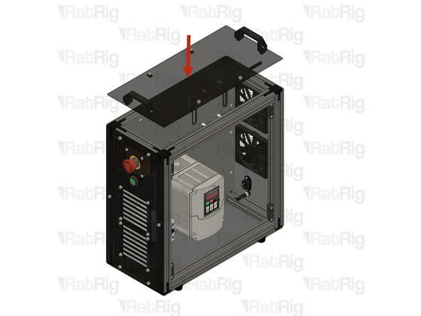 Place all T-nuts inside the T-slot extrusions an tighten the screws, securing the top panel to the assembly.