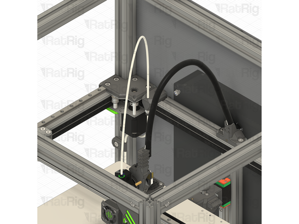 The V-Core 4.0 kit is provided with some smaller cable sleeve that can optionally be used to sleeve the white PTFE tube from the toolhead