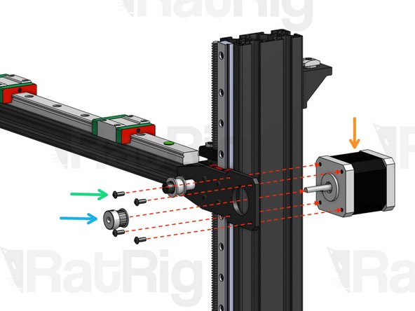Take note of the orientation of the pulleys on each motor (it's not the same). Left-side Motor Pulley should be perfectly aligned with right-side Idler Pulley, and vice-versa.