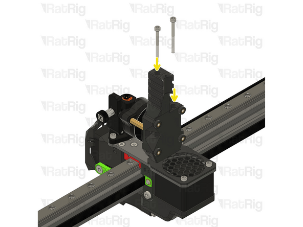 Insert the M3x35 Cap Head Screws in to the printed part and thread them to the toolhead plate.