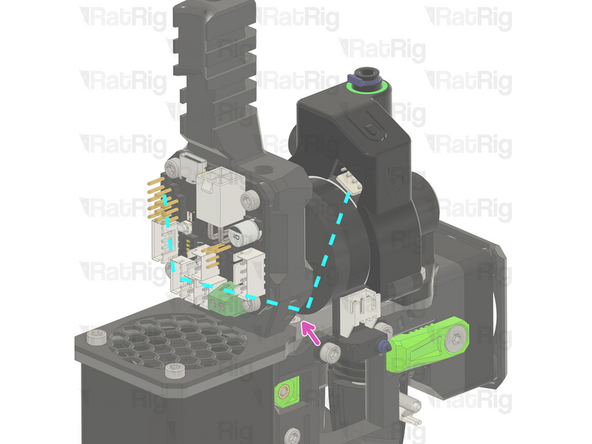 Route the cable as shown, using zip ties to secure it in place.