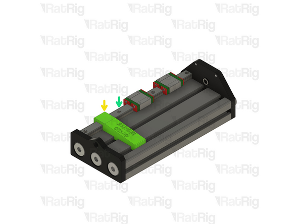 Install the MGN15 40120 alignment tool as shown, this will make sure the linear rail is positioned correctly