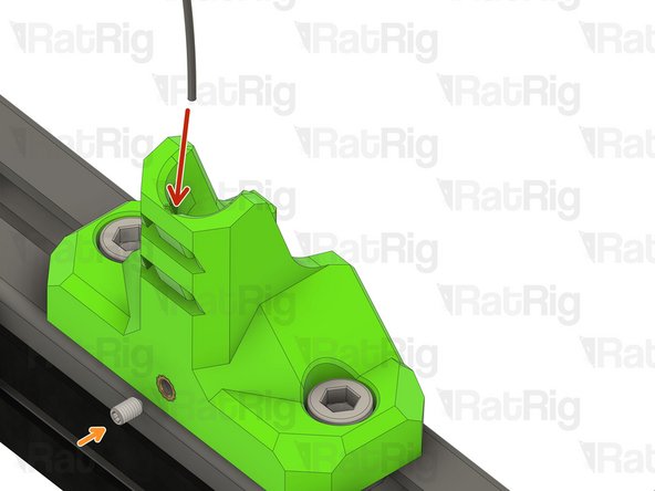 Insert the piano wire into the designated hole in the vc4_umbilical_frame printed part