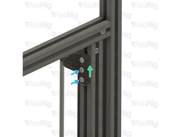 Rotate the constraint assembly anticlockwise and fit it to the rear 3030 extrusion as shown