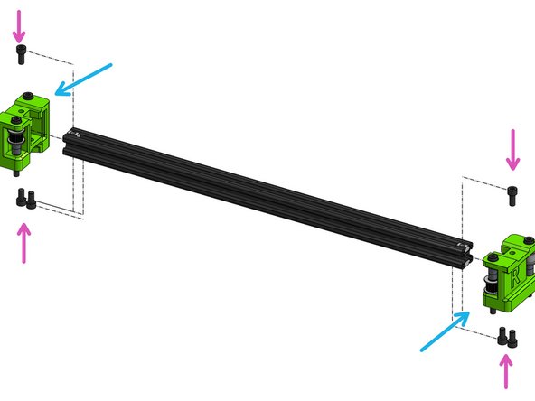 Slide the XY joiners on the 2020 exrusion