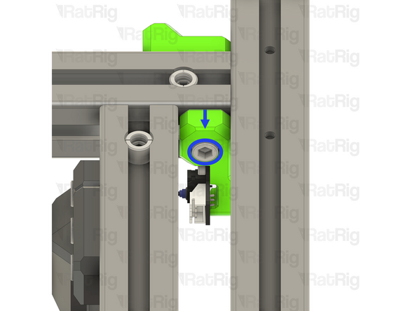 Align the Y-axis endstop assembly with the extrusion slot as shown