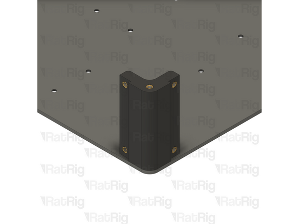 Tighten both M3x6 Countersink Screws to secure the corner assembly to the base panel