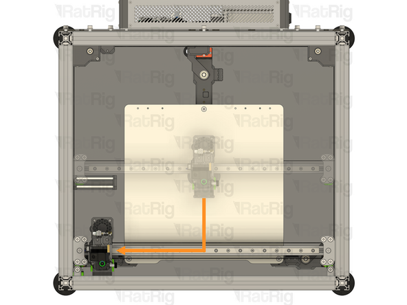 It is recommended to perform the next steps with the toolhead moved to the the front left corner, as this ensures all toolhead wiring will be long enough to reach the whole print area