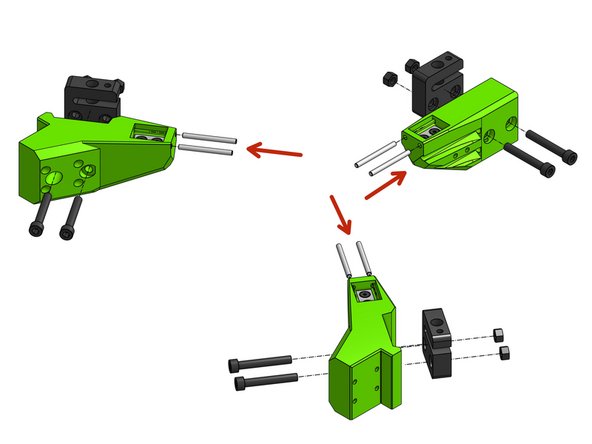 Each bed_arm takes 2 3mm x 35mm dowels. Gently press or twist the dowels into the holes.