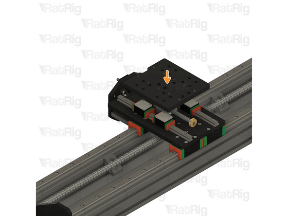 Place one spacer on top of each HG15 linear rail carriage