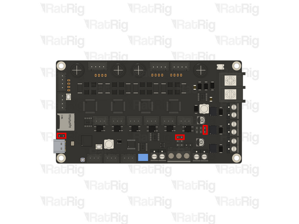 Insert jumpers on the highlighted pins.