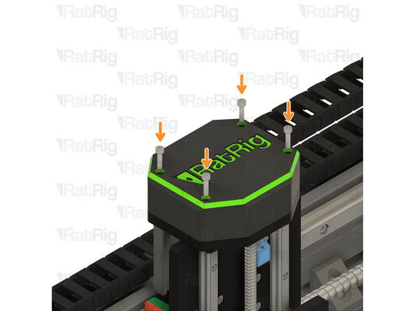 Place the Z transmission on top of the Z-axis, aligning the edges